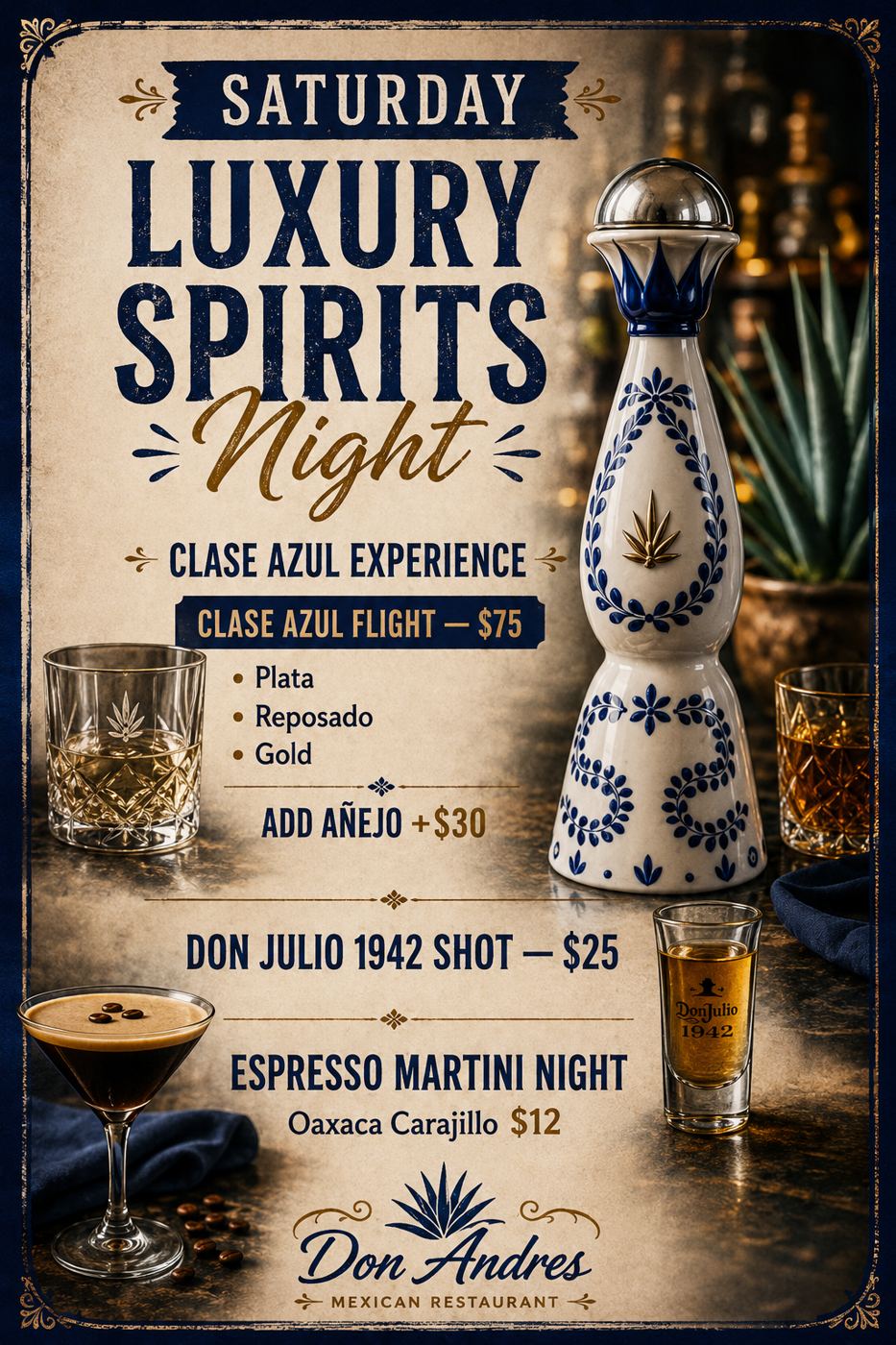 Saturday Luxury Spirits Night